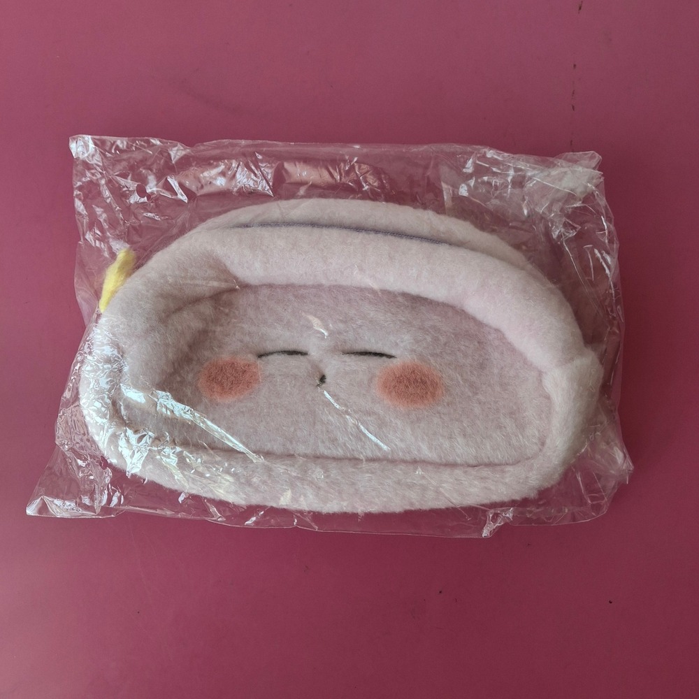 Kirby Puwa-Fuwa Plush Pen Pouch Pink Sleeping Face Case Japan Import Nintendo